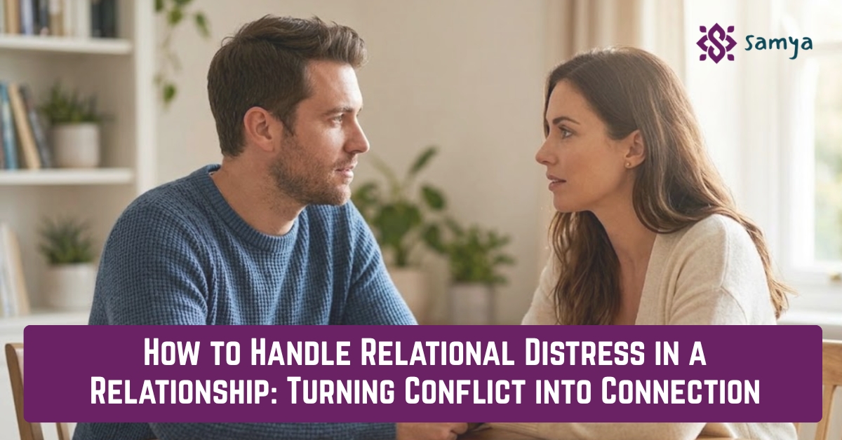 Couple resolving conflict through calm communication